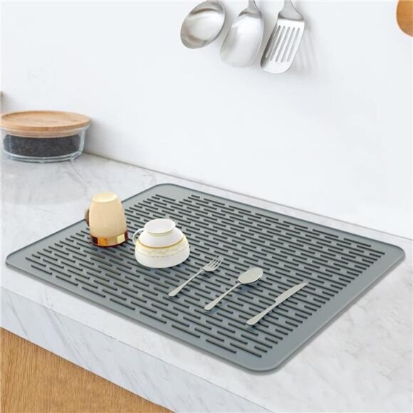 Silicone Drying Mat, XL Size 23” x 18”, Dish Drying Mat, Large Dish Drainer Mat - Picture 1 of 8